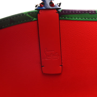 Christian Louboutin Calfskin Metro Graf Spikes East West Cabata Tote Green Multicolor 6 of 12