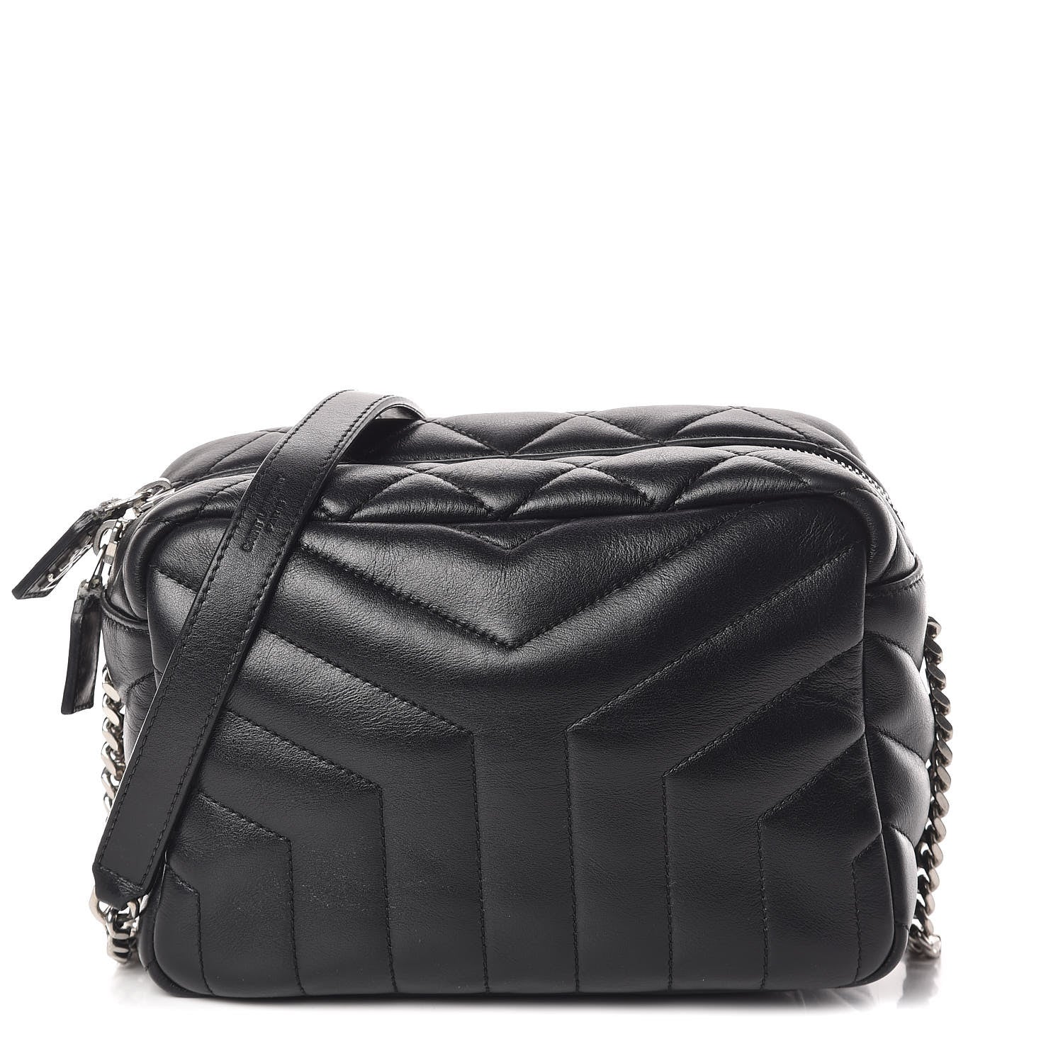 Saint Laurent Calfskin Y Quilted Monogram Small Loulou Bowling Bag Black 1 of 9
