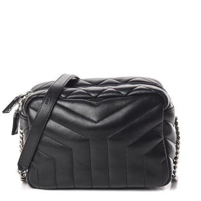 Saint Laurent Calfskin Y Quilted Monogram Small Loulou Bowling Bag Black 1 of 9