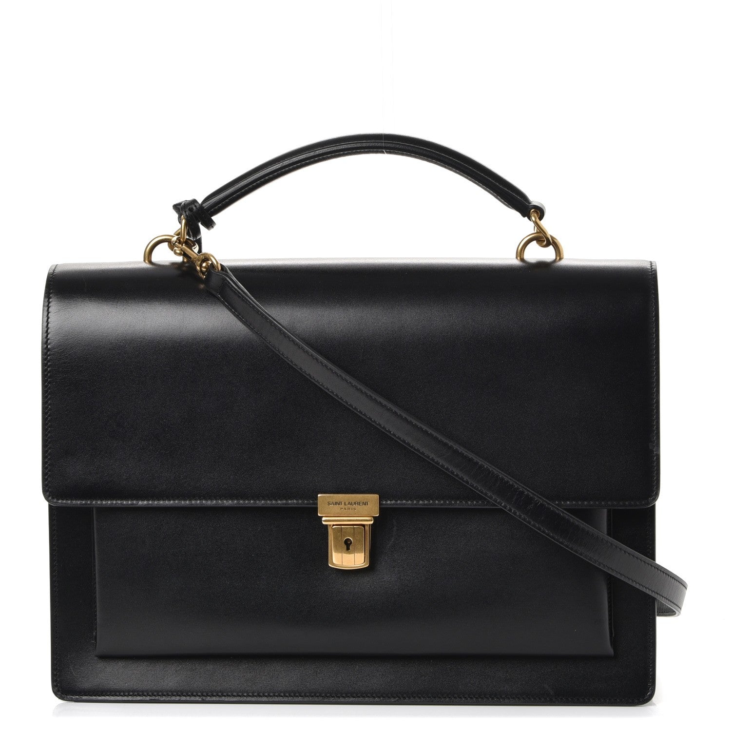 Saint Laurent Smooth Calfskin Large High School Shoulder Bag Black 1 of 9