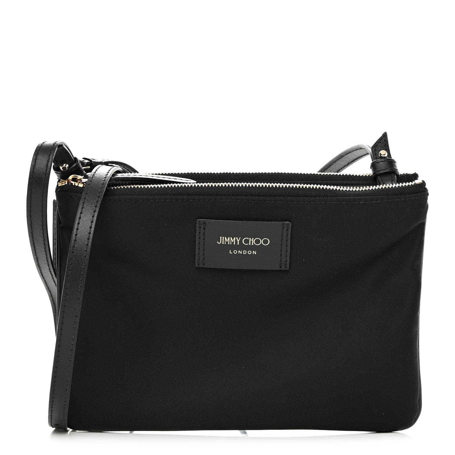 Jimmy Choo Nylon Candice Double Zip Crossbody Pouch Black 1 of 12