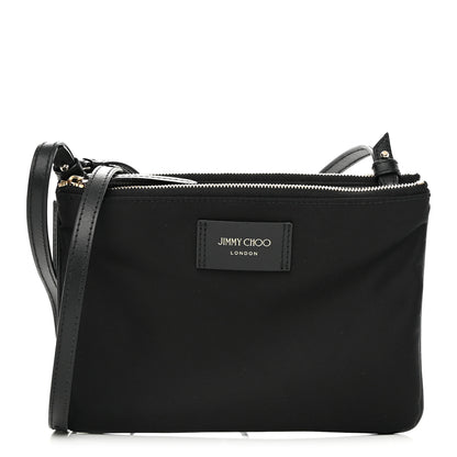 Jimmy Choo Nylon Candice Double Zip Crossbody Pouch Black 1 of 12