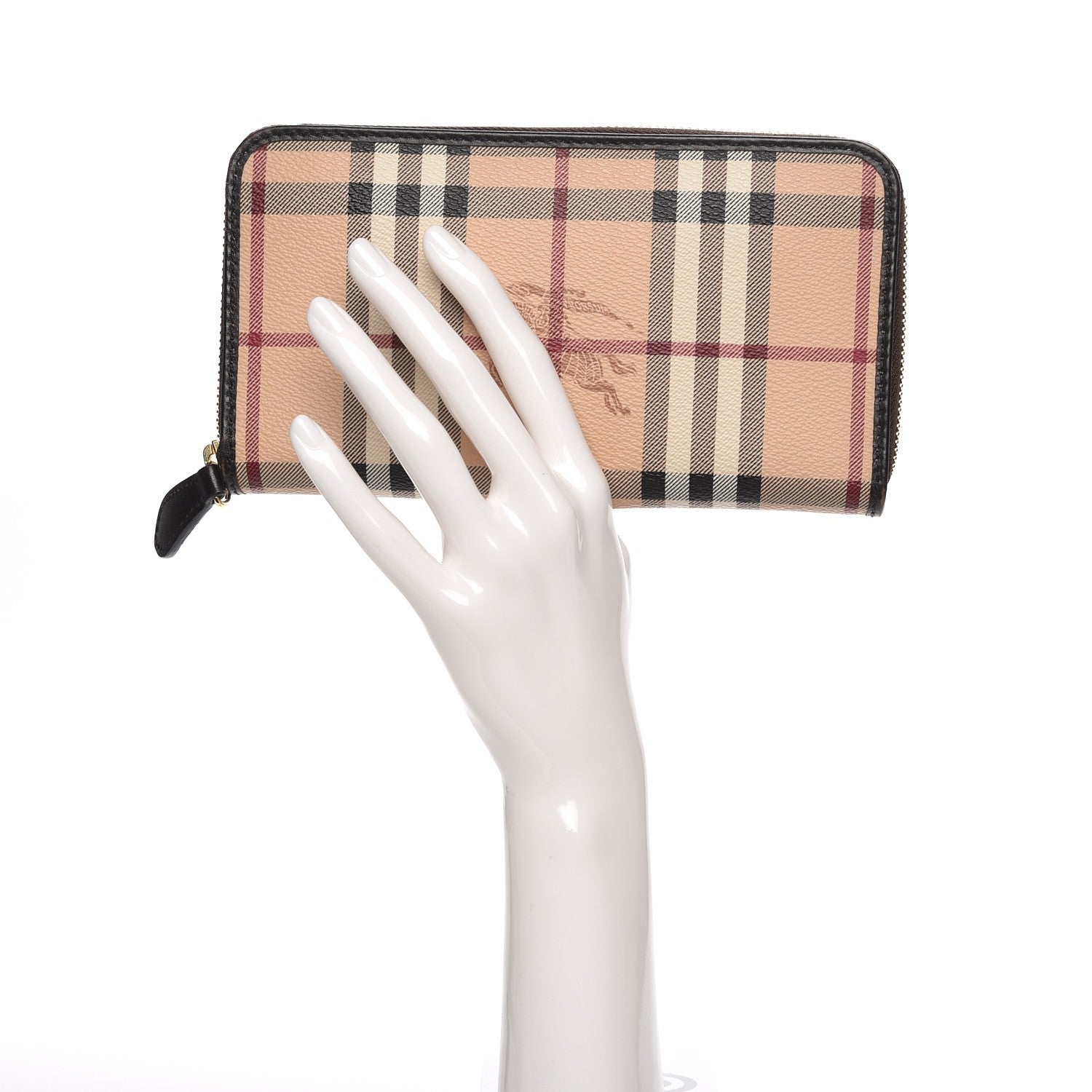 Burberry Haymarket Check Large Ziggy Zip Around Wallet Chocolate 2 of 7