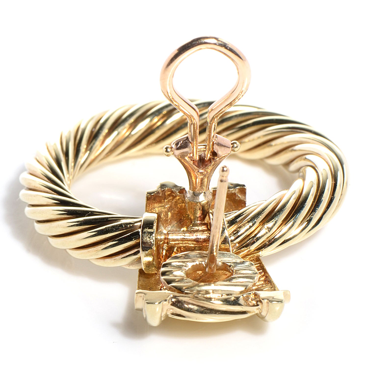 David Yurman 14K Gold Door Knocker Cable Earrings 5 of 5