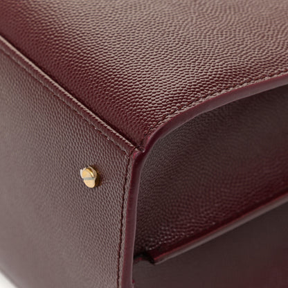 Saint Laurent Grain de Poudre Medium Classic Monogram Cassandra Top Handle Rouge Legion 13 of 19