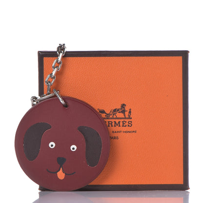 Hermes Swift Dog Key Chain Bag Charm Rouge H 5 of 5