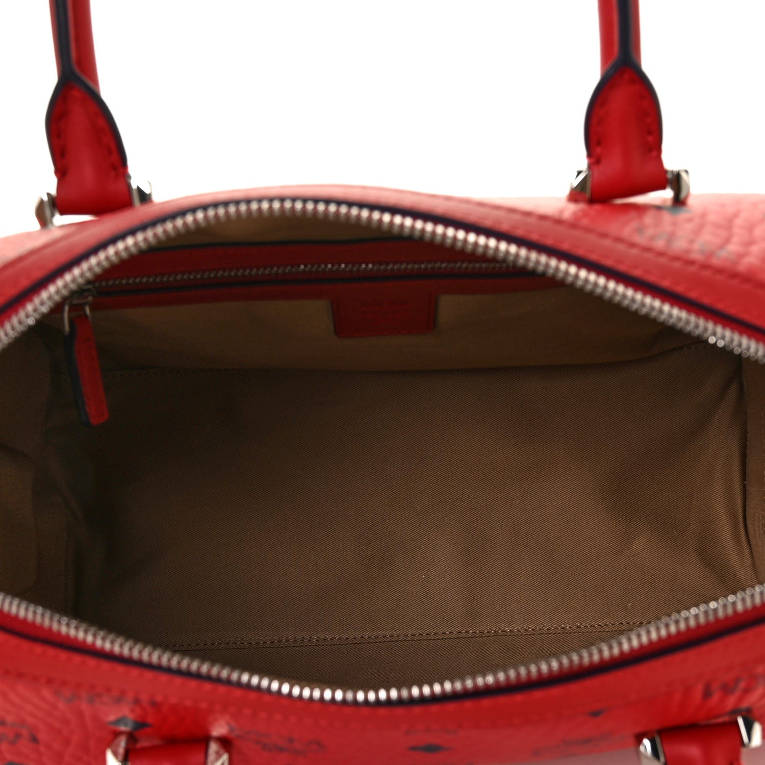 MCM Visetos Medium Essential Boston Bag Red 6 of 7