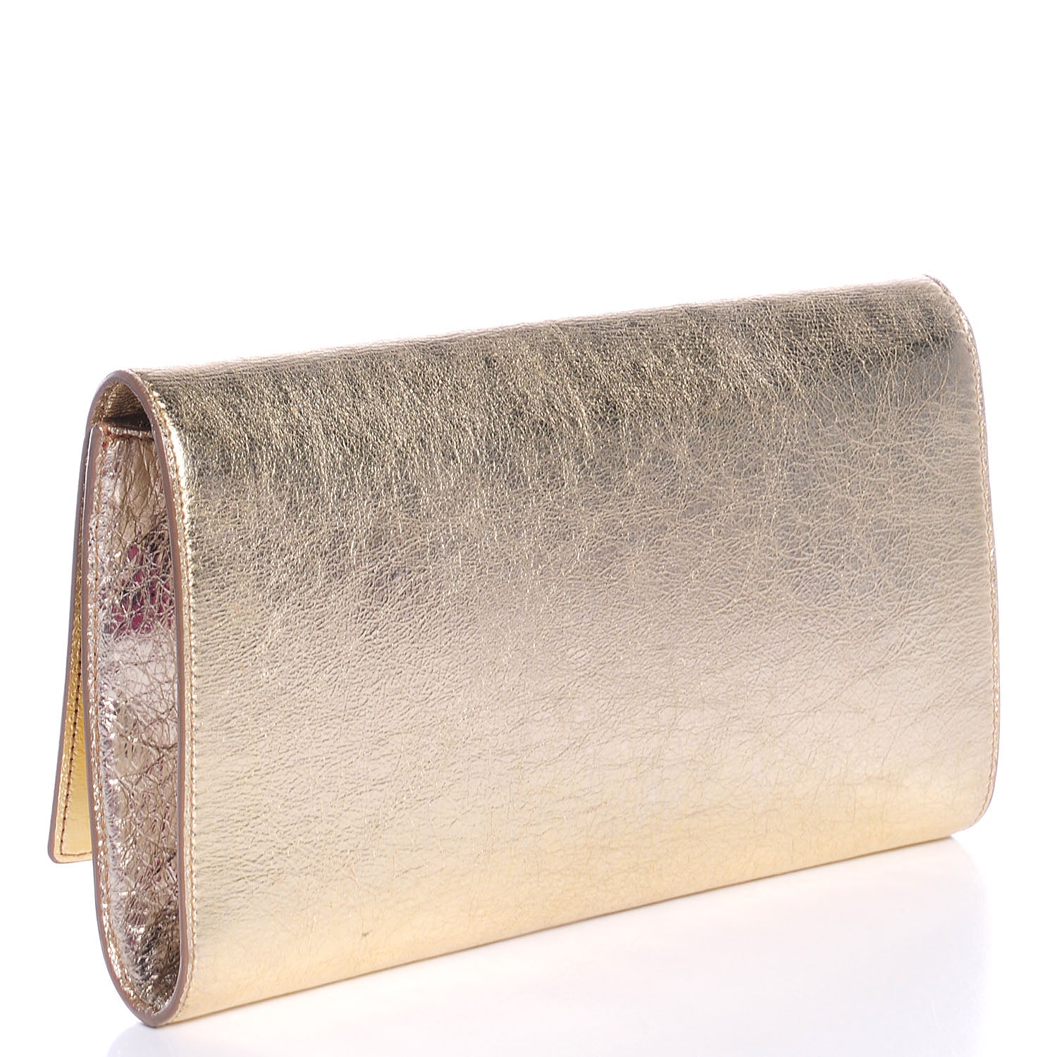 Saint Laurent Metallic Leather Large Belle De Jour Clutch Gold 3 of 7