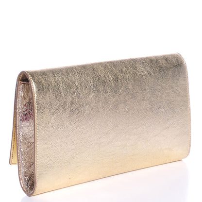 Saint Laurent Metallic Leather Large Belle De Jour Clutch Gold 3 of 7