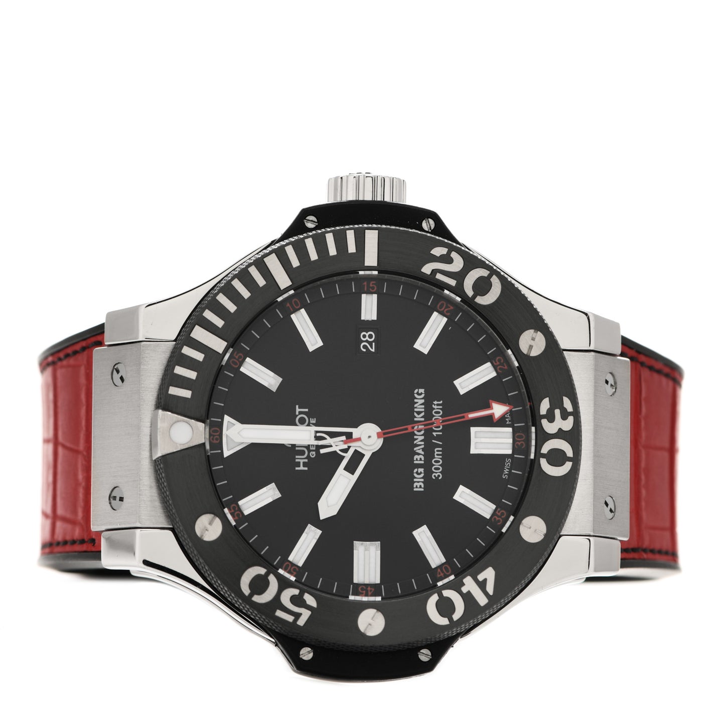 Stainless Steel Ceramic Alligator 48mm Big Bang King Automatic Watch 322.LM.100.RX