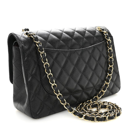 Chanel Caviar Quilted Jumbo Double Flap Black 3 of 10