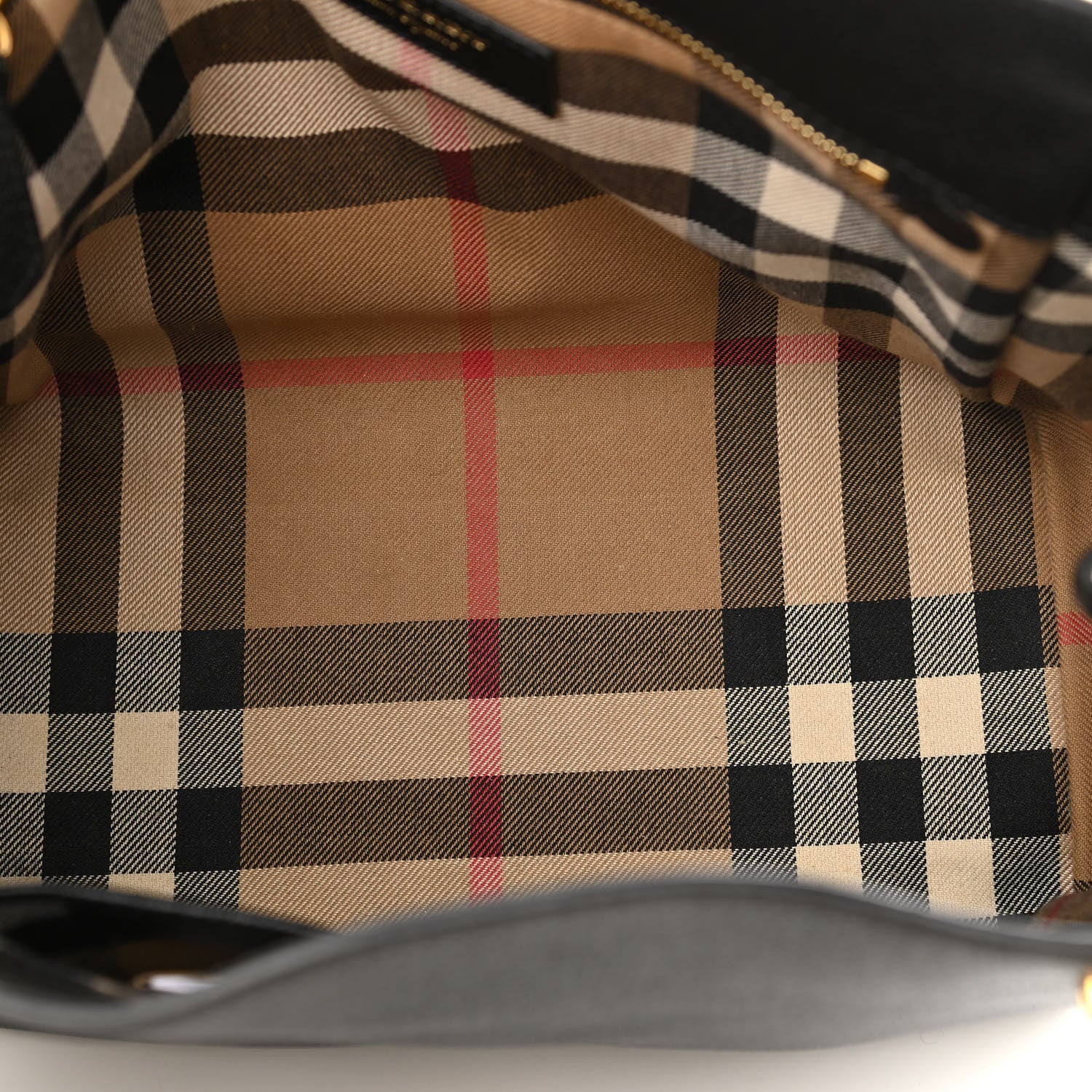 Burberry Soft Grain Calfskin Medium Buckle Tote Black 5 of 11