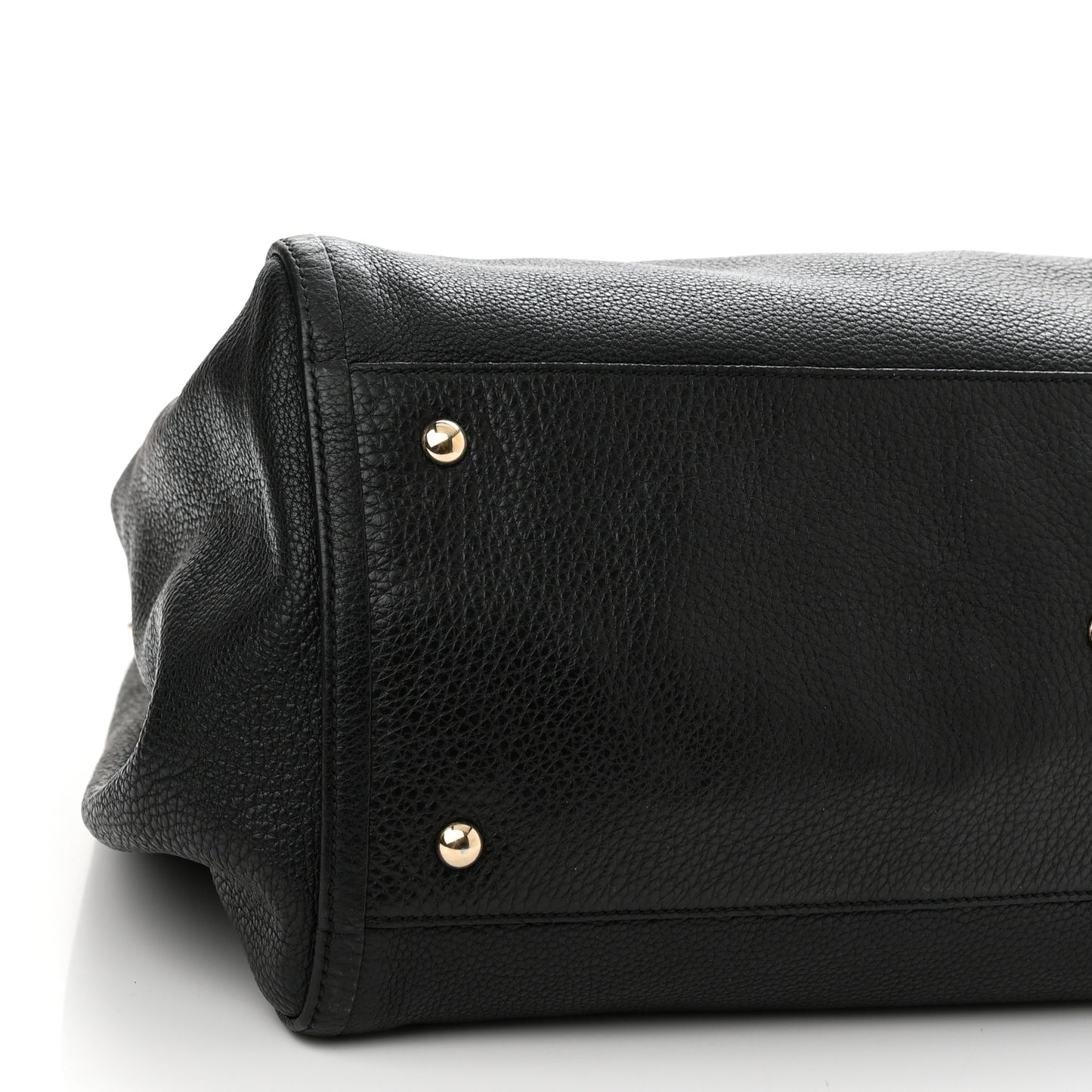 Pebbled Calfskin Large Soho Shoulder Bag Black