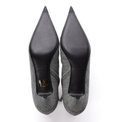 Balenciaga Wool Checked Knife Pointy Toe Boots 38.5 5 of 8