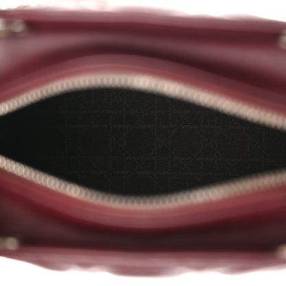 Christian Dior Lambskin Cannage Medium Lady Dior Burgundy 5 of 13