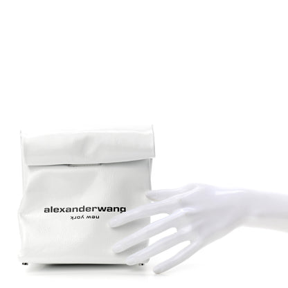 Alexander Wang Patent Lunch Bag Foldover Clutch White 2 of 7