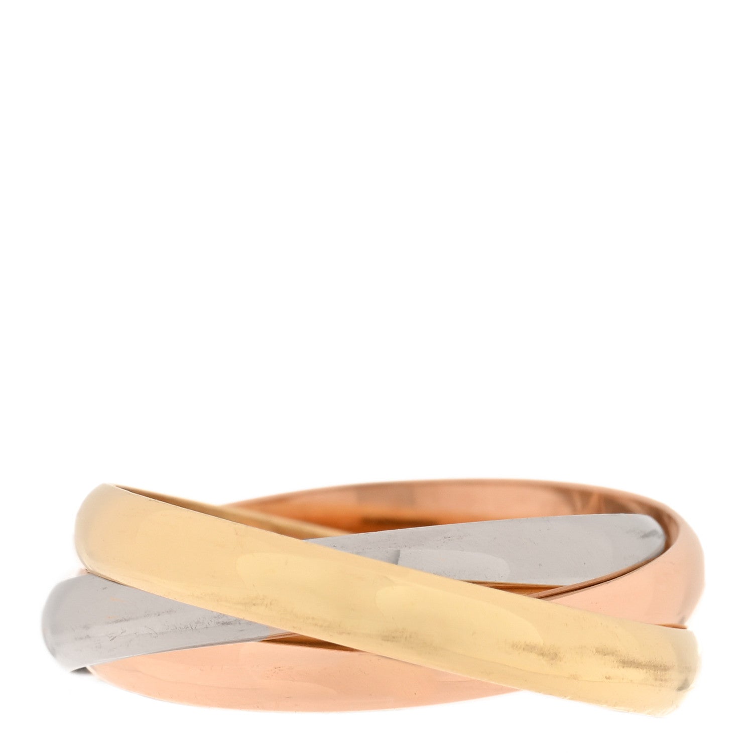 Cartier 18K Pink Yellow White Gold Small Trinity Ring 53 6.25 3 of 4