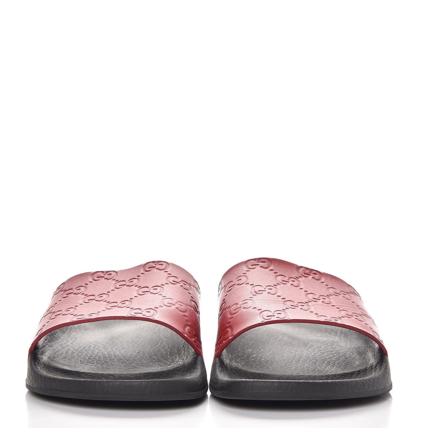 Guccissima Signature Womens Slide Sandals 39 Hibiscus Red