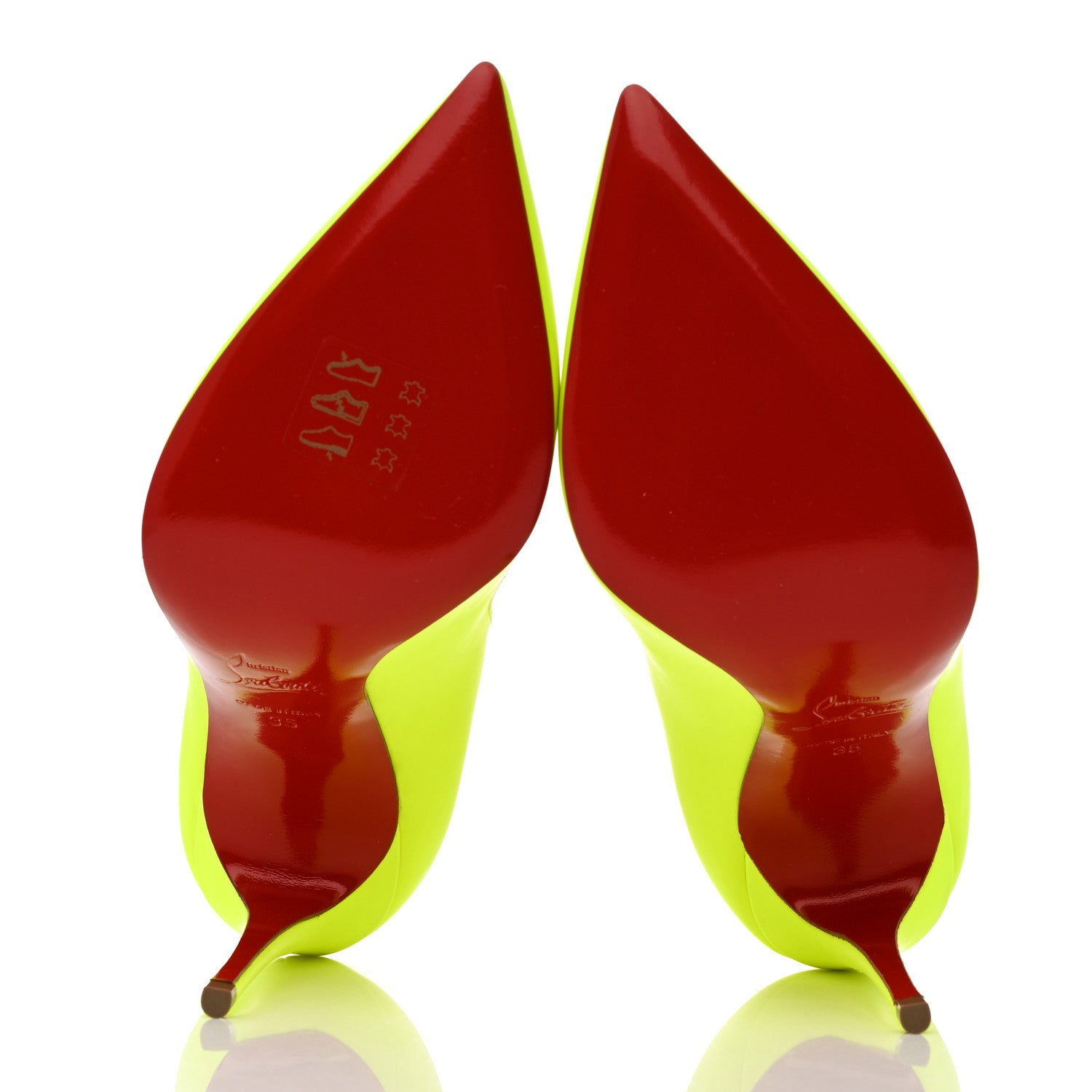 Christian Louboutin Calfskin Hot Chick 100 Pumps 35 Fluo 5 of 7