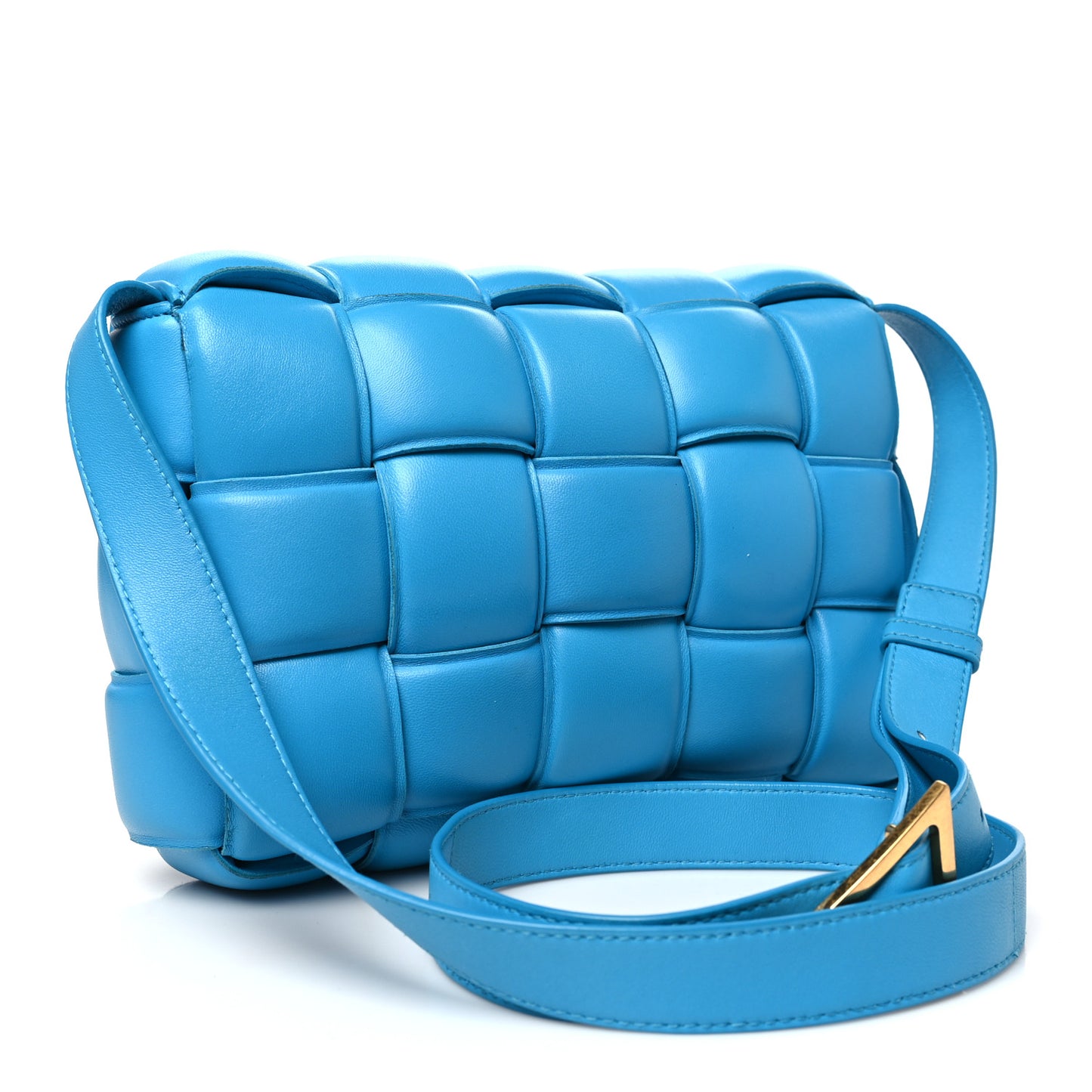 Nappa Maxi Intreccio Padded Cassette Crossbody Bag Pool