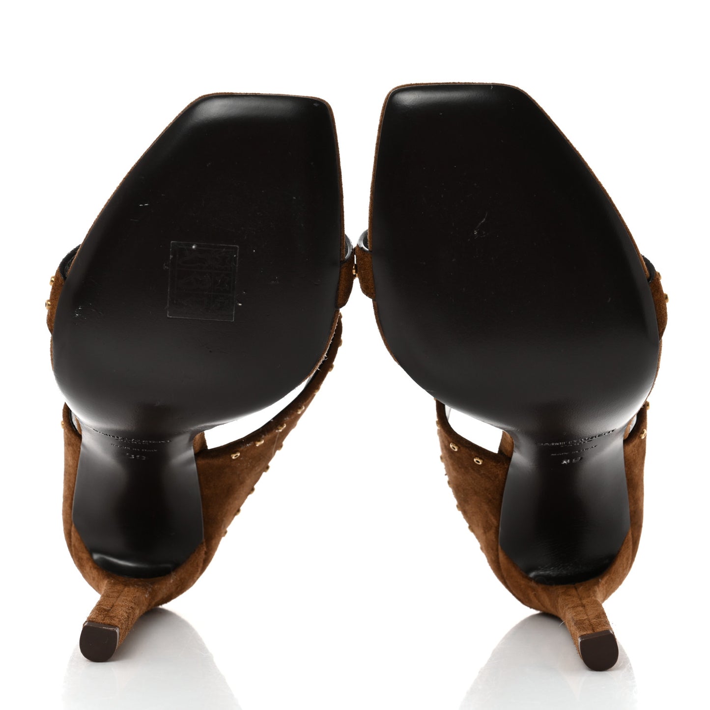 Suede Mica Stud Mule Sandals 39 Brown