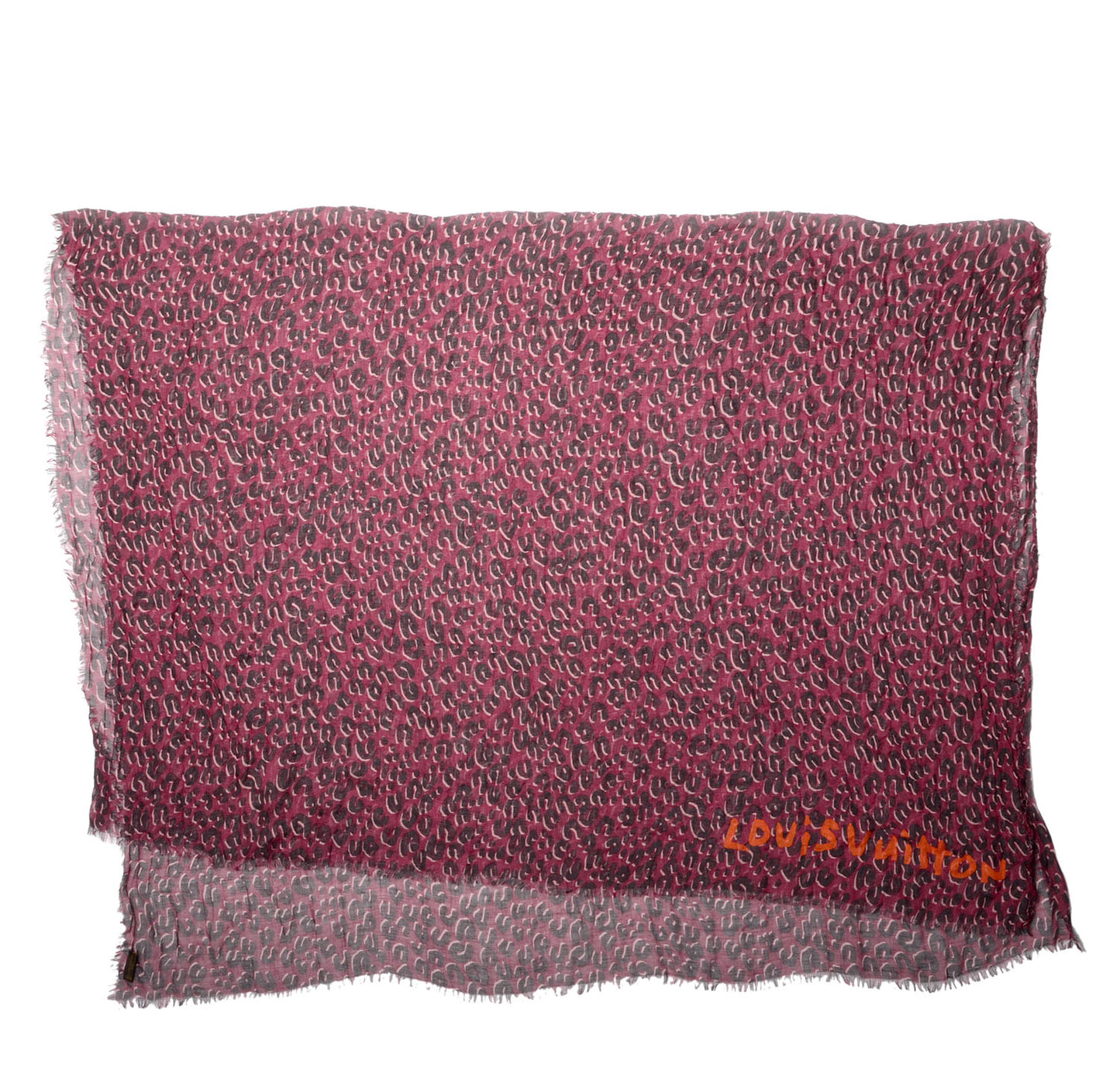 Cashmere Silk Leopard Stole Prune
