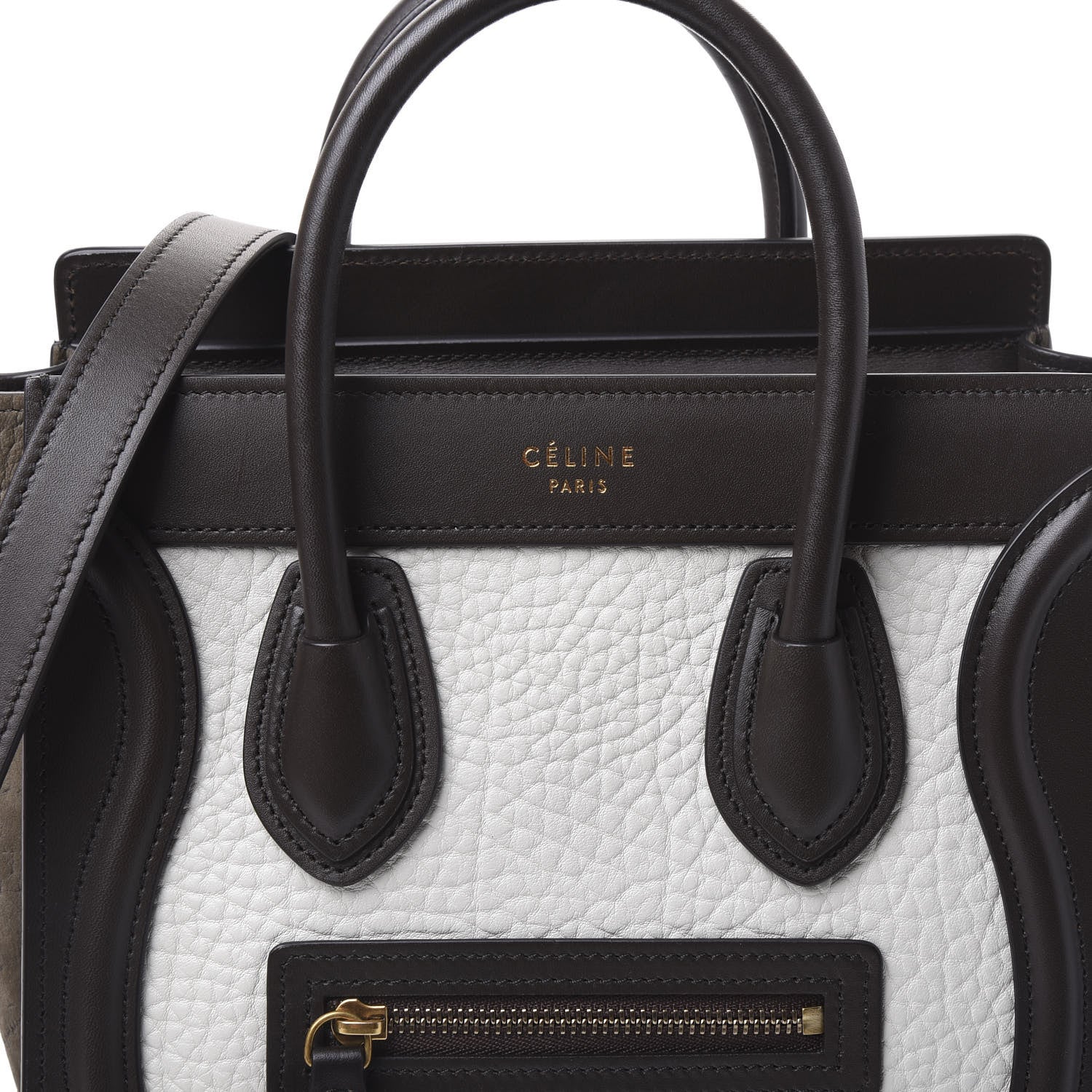 Celine Bullhide Calfskin Nubuck Nano Tri-Color Luggage Khaki 8 of 8