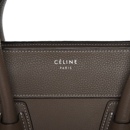 Celine Drummed Calfskin Mini Luggage Souris 6 of 8