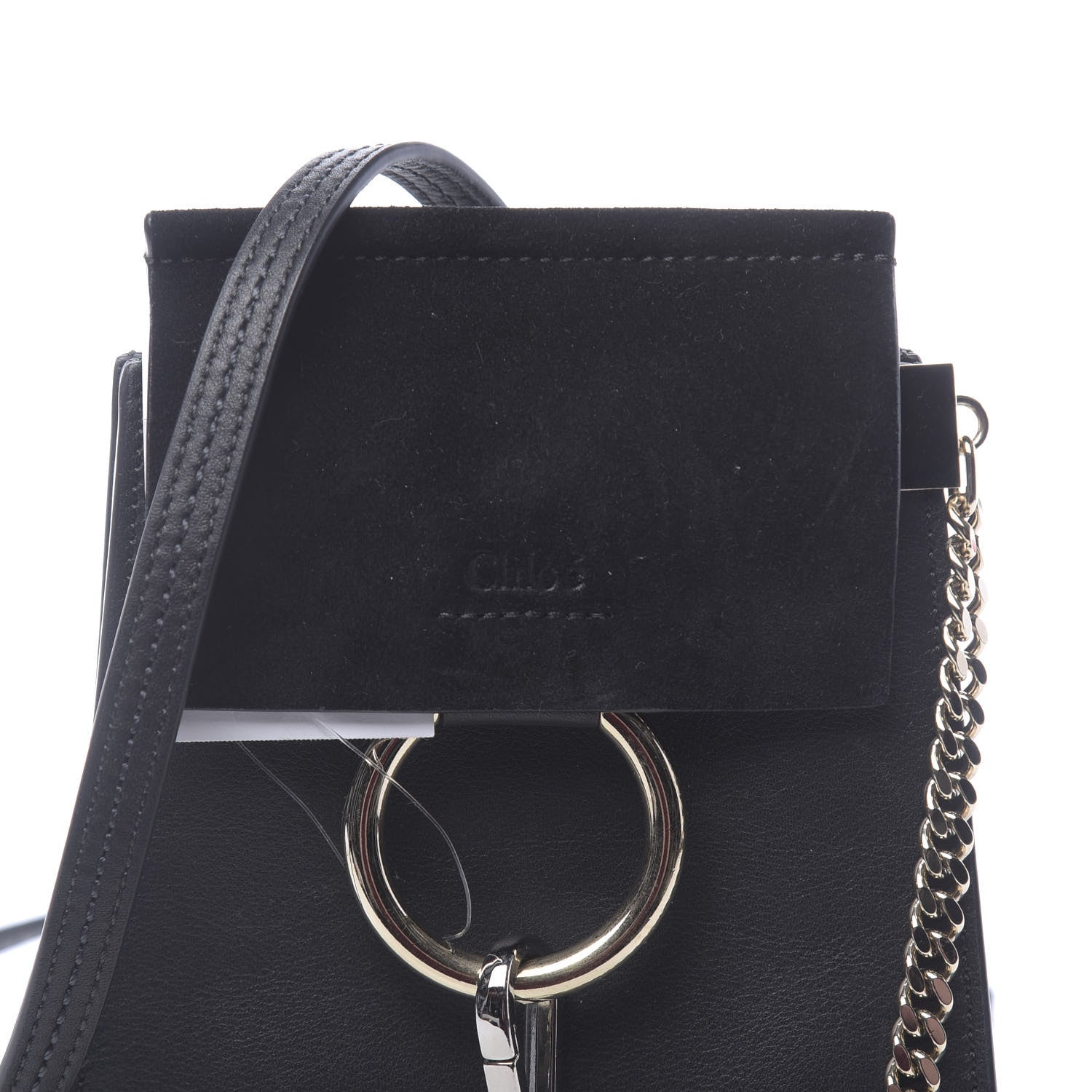 Chloe Suede Calfskin Mini Faye Bracelet Bag Black 7 of 9