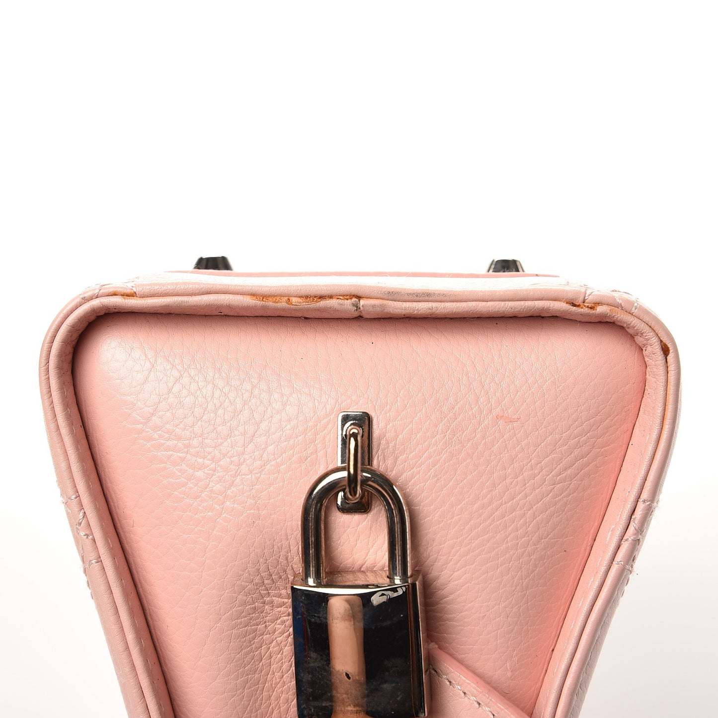 Calfskin Cannage Stitched Small East West Lady Dior Rose Clair