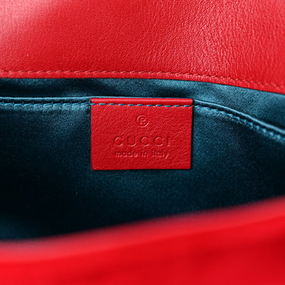 Gucci Velvet Matelasse Mini GG Marmont Shoulder Bag Hibiscus Red 6 of 11