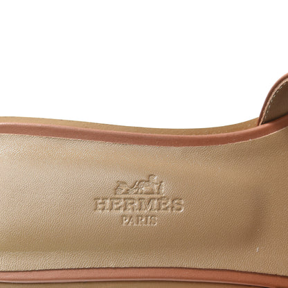 Hermes Box Calfskin Oran Sandals 35 Gold 8 of 11