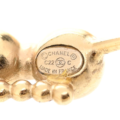 Chanel Crystal CC Hoop Earrings Gold 4 of 5
