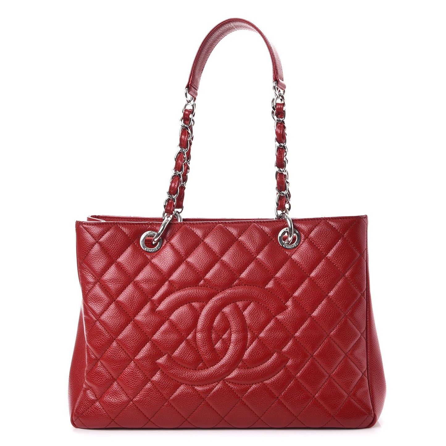 Caviar Quilted Grand Shopping Tote GST Red