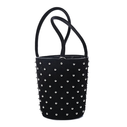 Alexander Wang Suede Studded Mini Roxy Bucket Bag Black 2 of 4