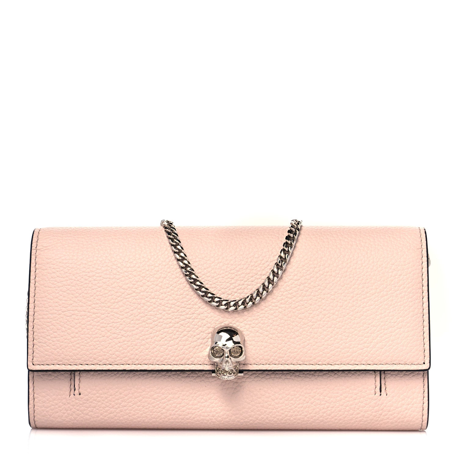 Alexander McQueen Pebbled Calfskin Skull Wallet on Chain Teint 1 of 9