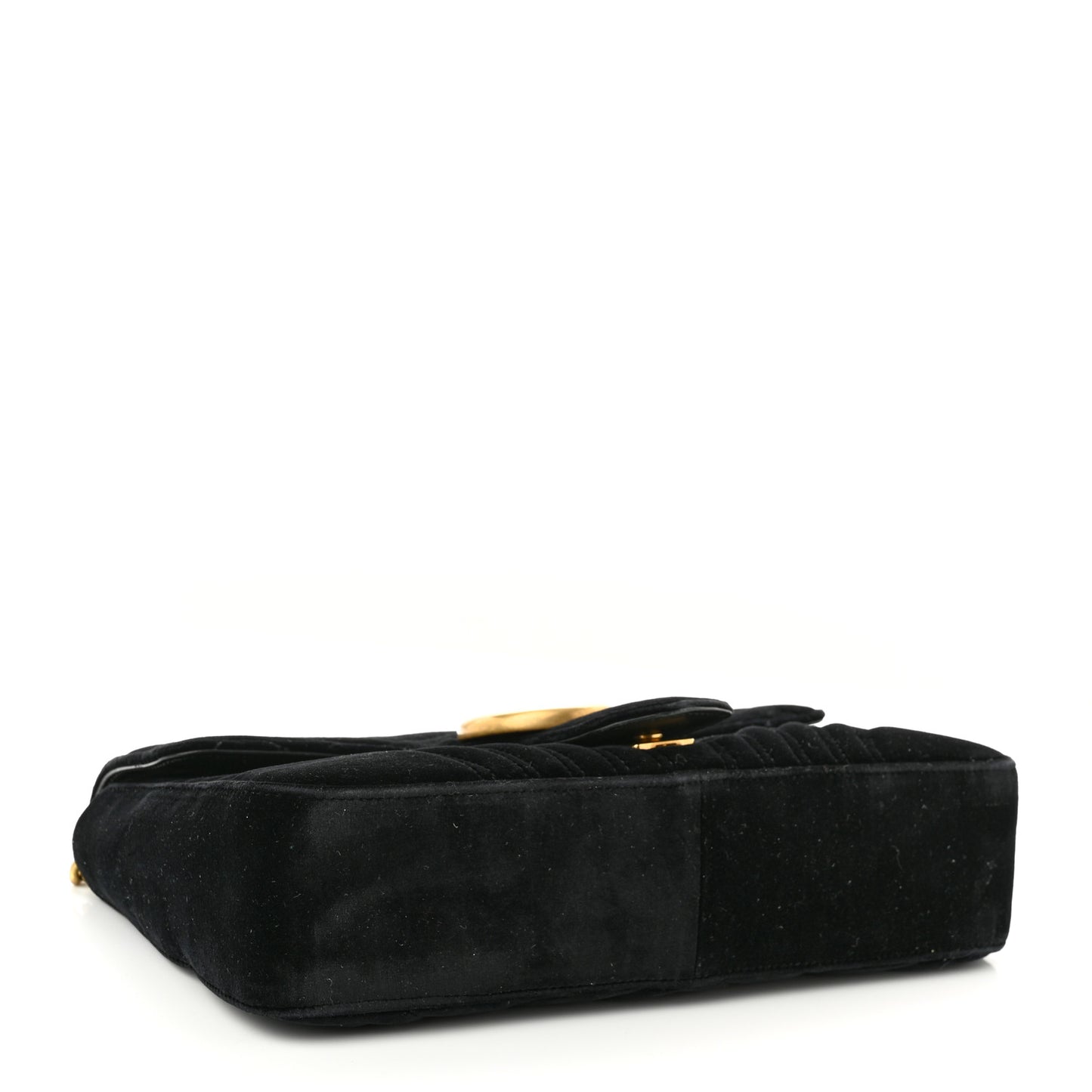 Velvet Matelasse Medium GG Marmont Shoulder Bag Black