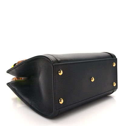 Gucci Wonka Grain Calfskin Mini Diana Tote Bag Black Yellow Fluo 3 of 13