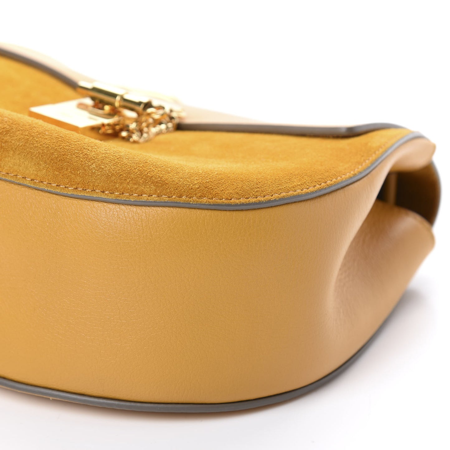 Suede Smooth Calfskin Drew Shoulder Bag Sunflower