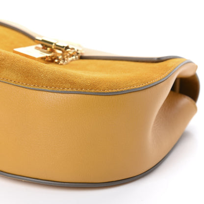 Chloe Suede Smooth Calfskin Drew Shoulder Bag Sunflower 7 of 10