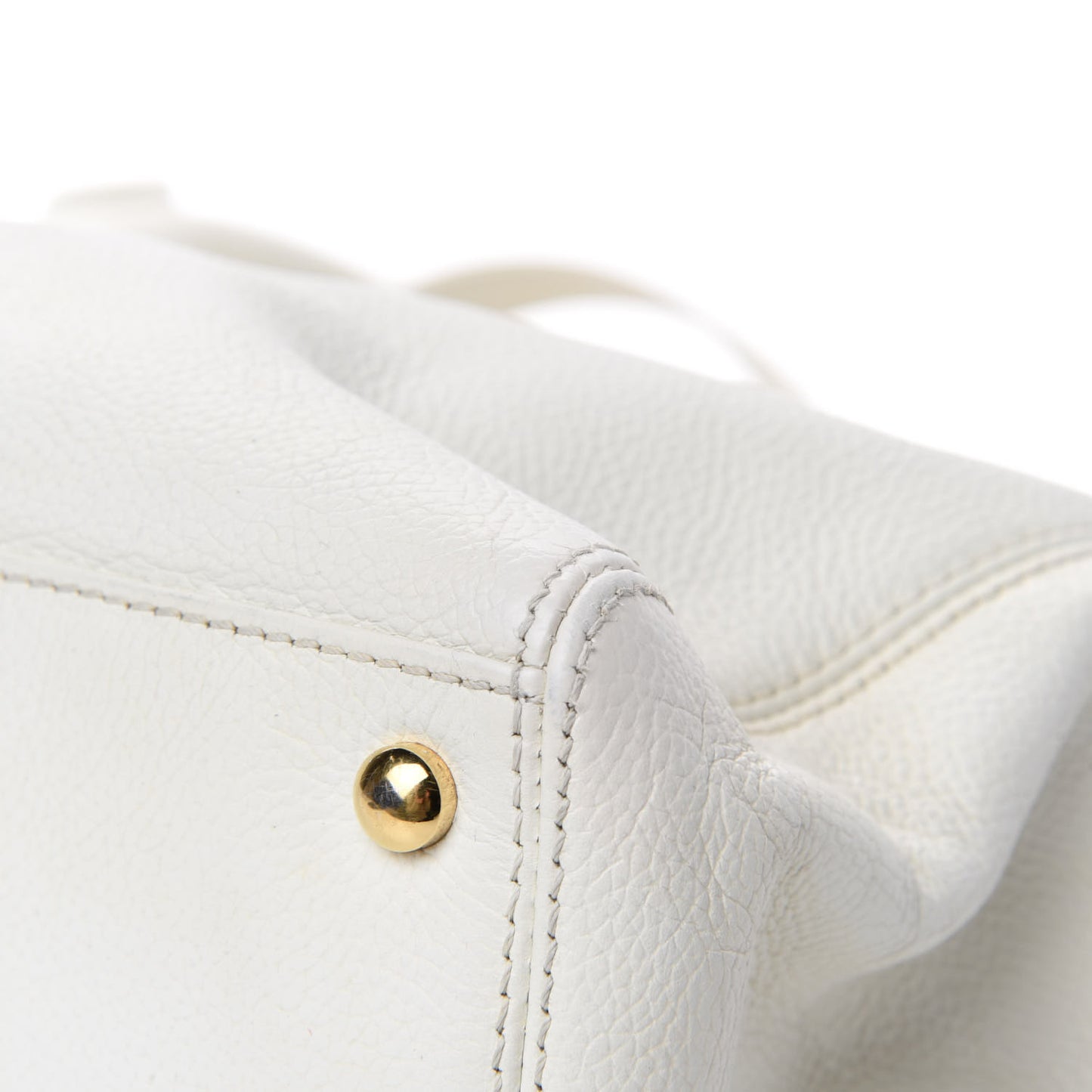 Calfskin Cerf Executive Shopper Tote White