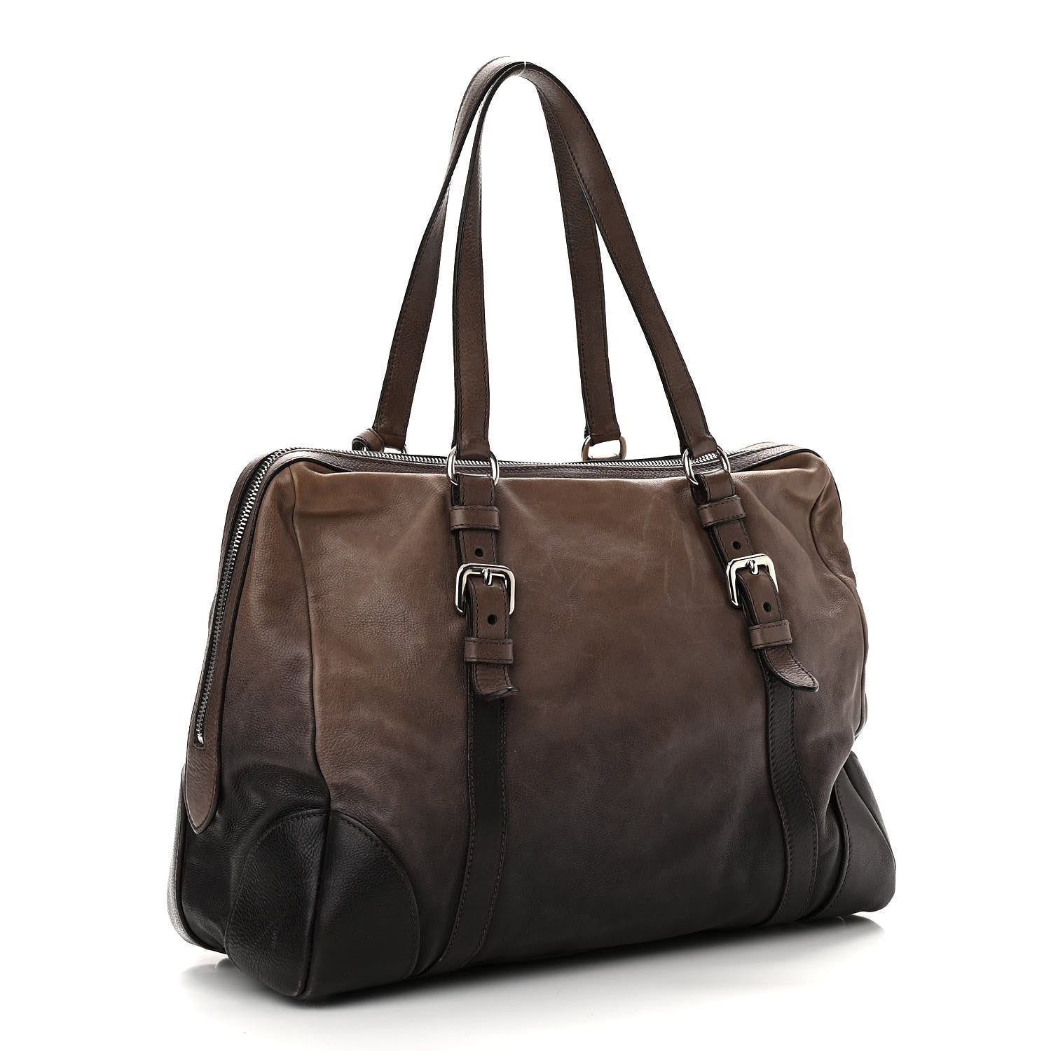 Prada Glace Calf Shoulder Bag Ardesia Fumo 2 of 15