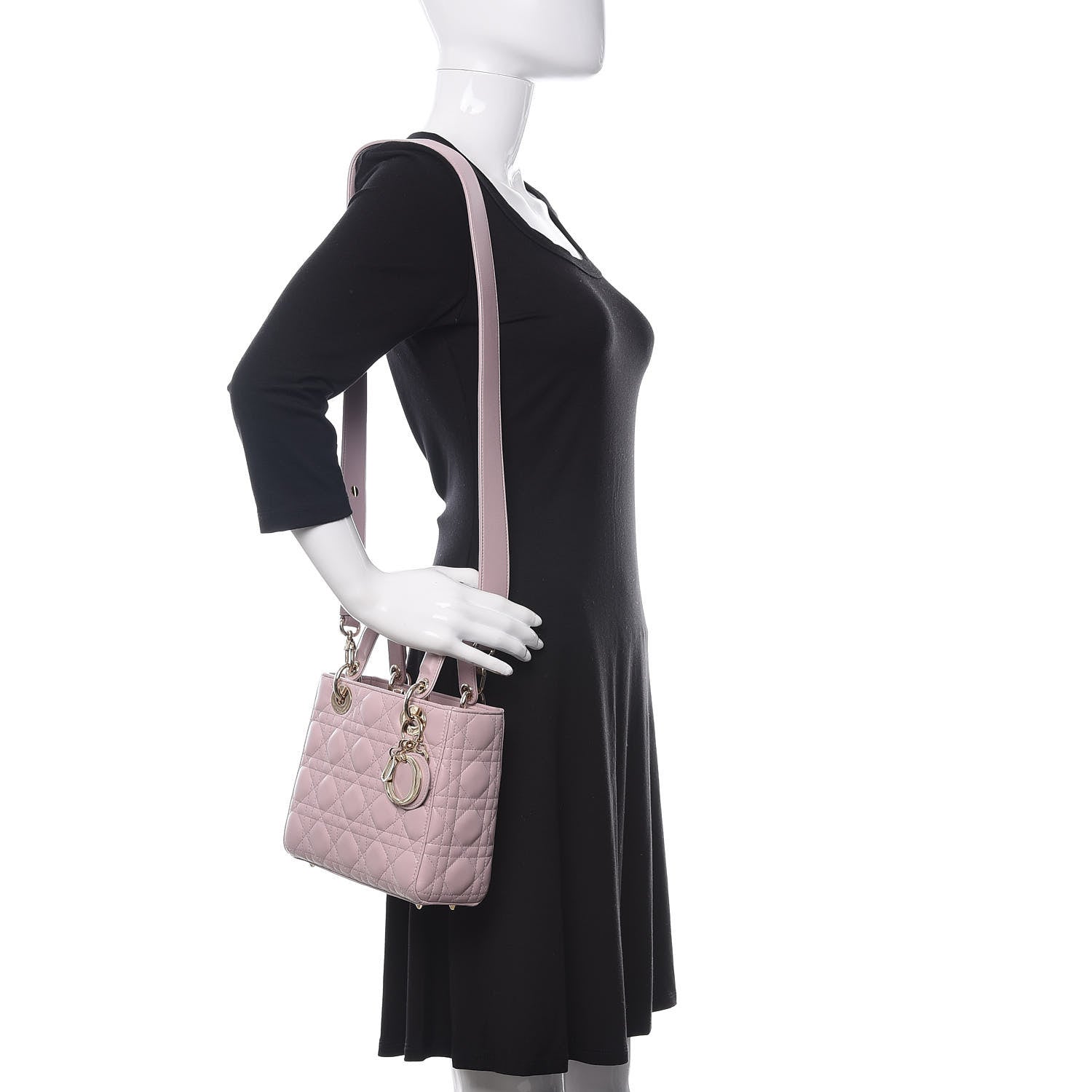 Christian Dior Lambskin Cannage Small Lady Dior Pink 2 of 12