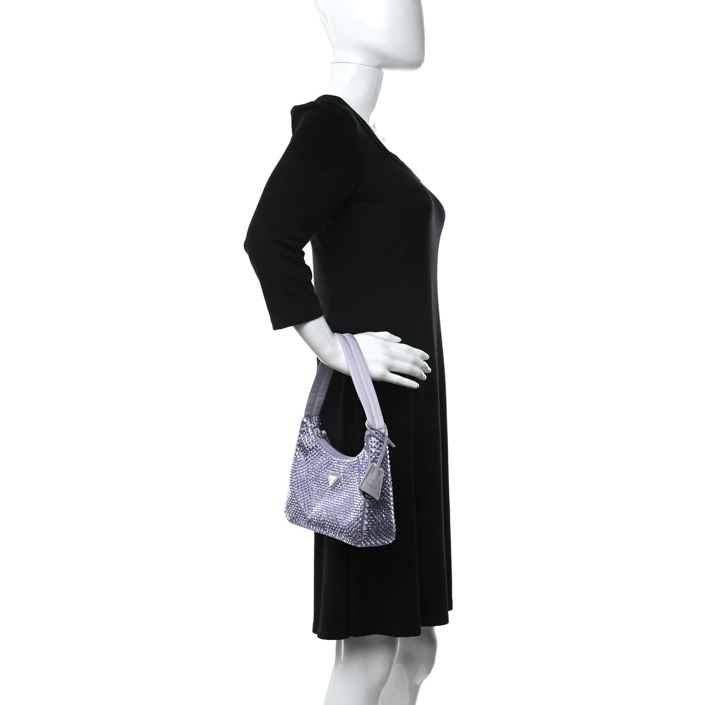 Satin Crystal Mini Re-Edition 2000 Bag Glicine