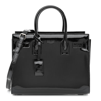 Saint Laurent Ribbed Patent Calfskin Baby Sac De Jour Black 1 of 13