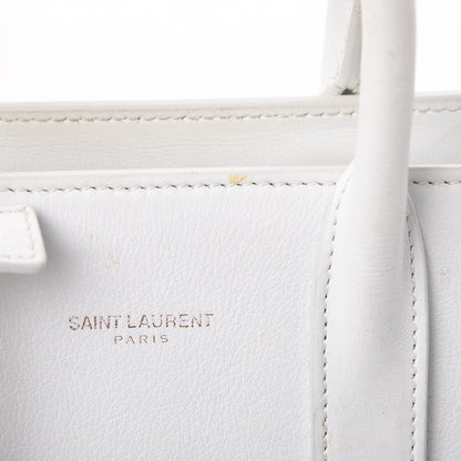 Saint Laurent Calfskin Nano Sac de Jour Dove White 9 of 17