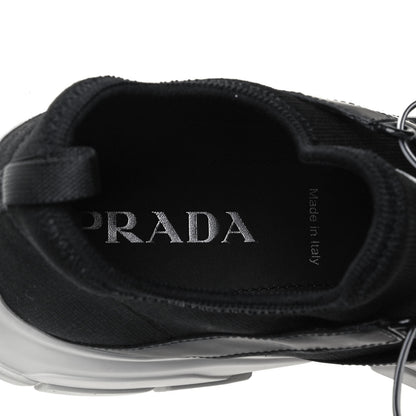 Prada Knit Fabric Mens Logo Sneakers 7 Black White 7 of 8