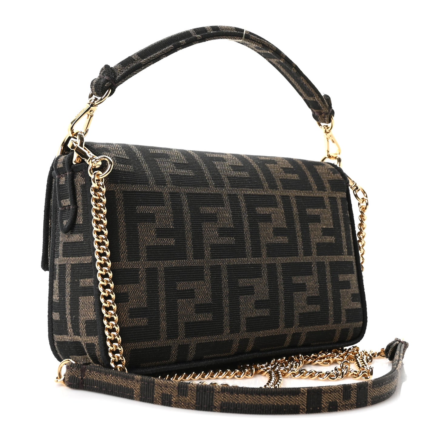 Fabric Jacquard FF 1974 Mini Baguette Tobacco Moro Black