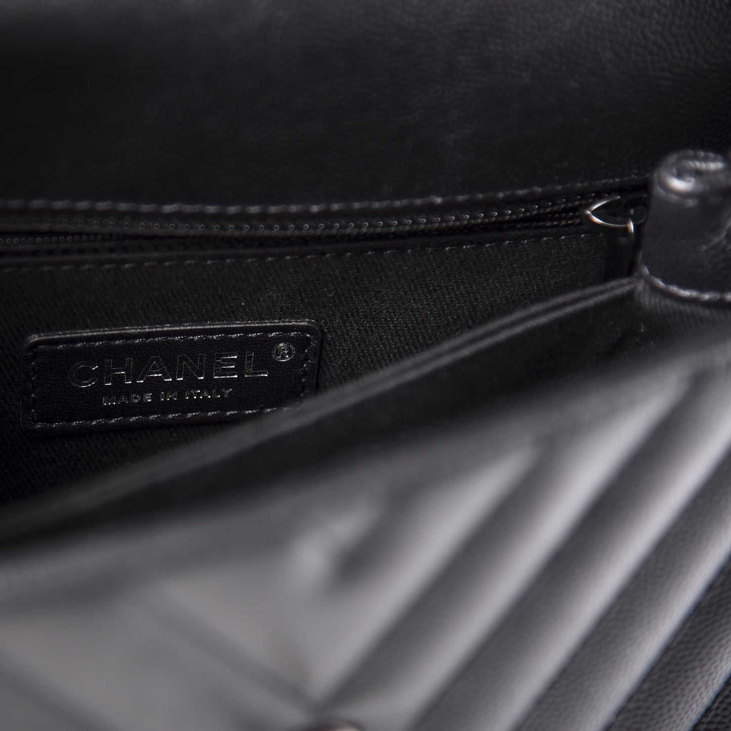 Caviar Chevron Quilted Mini Coco Handle Flap So Black