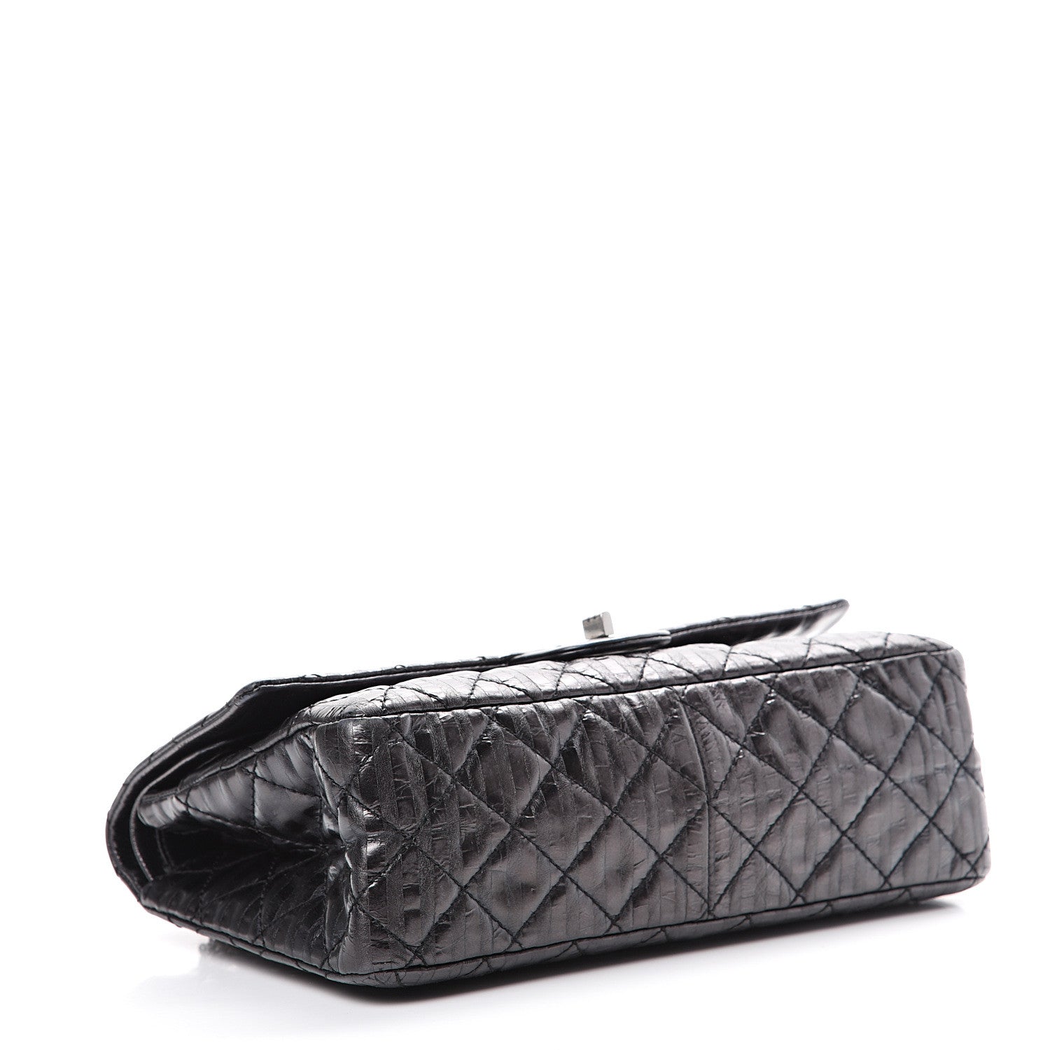 Chanel Metallic Calfskin Striped 2.55 Reissue 226 Flap Black 3 of 14